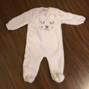 VGUC cute 6-9m baby fleece bunting suit